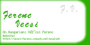 ferenc vecsi business card